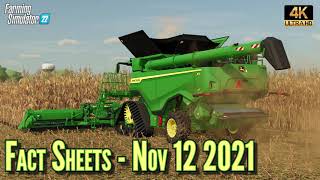 Farming Simulator 22 News  Fact Sheets for Nov 12 2021 [upl. by Sitruk]