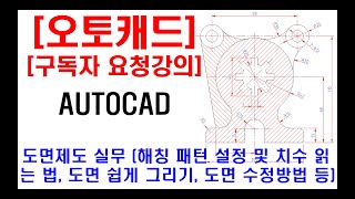 구독자 요청강의  오토캐드 실무 도면제도 해칭 패턴 설정 및 치수 읽는법 도면 쉽게 그리는 노하우 도면 수정 방법 도면해석 등 [upl. by Genesa195]