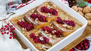 Overnight French Toast with Walnut Cranberry Compote  Home amp Family [upl. by Eenyaj97]