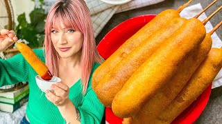 Easy VEGAN Corn Dogs at Home  The Edgy Veg [upl. by Tracie]