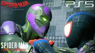 Marvels SpiderMan Miles Morales  PROWLER boss fight with Into the SpiderVerse suit HD 60 FPS [upl. by Azmuh]