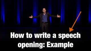 How to write a speech opening Example [upl. by Vasilek663]