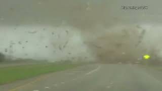 Pickup truck drives away after getting swept up in strong winds in Texas [upl. by Downey]