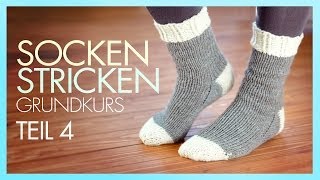 Socken Stricken Socke beenden TEIL 4 GRUNDKURS [upl. by Suzetta]