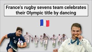 Frances rugby sevens team celebrates their Olympic title by dancing [upl. by Namra]