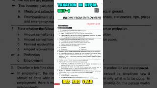 Income from employment unit8  BBS 3rd year taxation  important theory questions bbs3rdyear [upl. by Ximena]