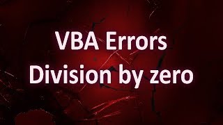 VBA Errors  Run time error 11  Division by zero [upl. by Livvi]