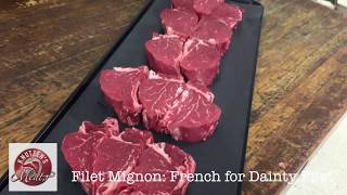 Cutting up a Filet Mignon at Knutzens Meats [upl. by Niwled490]