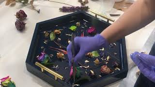 Encasing Live Flowers and Gold Leaf In Resin Full Tutorial [upl. by Arah]