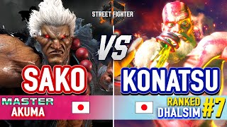 SF6 🔥 Sako Akuma vs Konatsu 7 Ranked Dhalsim 🔥 SF6 High Level Gameplay [upl. by Chak]