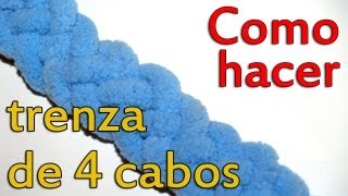 Como hacer una trenza de 4 cabos DIY [upl. by Accebor]