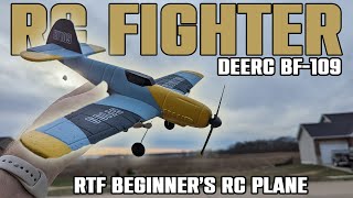 DEERC BF109 Z61 Gyro RTF Beginners RC Fighter Plane Review deerc [upl. by Haimarej]