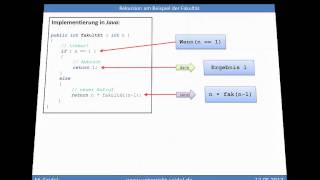 Rekursion am Beispiel der Fakultät [upl. by Eicyaj]