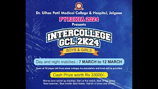 Dr Ulhas Patil Medical College and hospital II CRICKET LEAGUE II INTERCOLLEGE GCL 2K24 II Day 01 [upl. by Orvan]