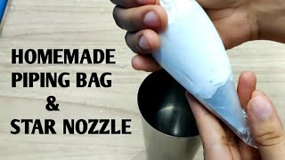 How to make Piping Bag and Star Nozzle at HomeDIY [upl. by Mohammed]