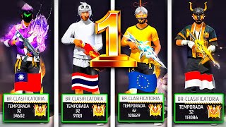 BUSCANDO A LOS TOP GLOBAL 1 DE CADA REGION EN FREE FIRE💀 TIENES QUE VERLO [upl. by Ha380]