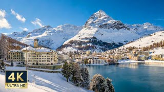 St Moritz Switzerland 🇨🇭 4K Winter Walking Tour 2024 [upl. by Arraik942]