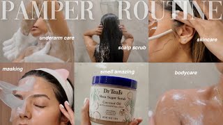 PAMPER ROUTINE  INDEPTH haircare feminine hygiene skincare more pamperroutine pamperroutines [upl. by Noroj]