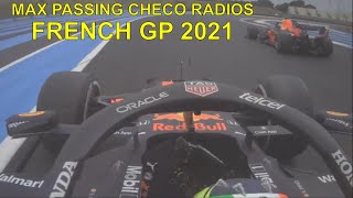 Verstappen overtakes Perez team radios P4 to P3 Paul Ricard France  French GP 2021 [upl. by Silsbye914]