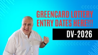 DV Lottery Greencard  DV2026 Entry period Officially announced [upl. by Solita]