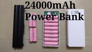 DIY 24000mAh Power Bank from old laptop batteries [upl. by Roseanne]