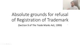 Absolute grounds for refusal of a trademark Section 9 Trademarks [upl. by Euh]