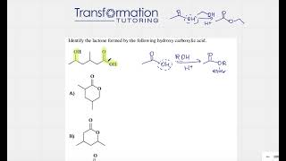 Identify The Lactone Formed By The Following Hydroxy Carboxylic Acid ACS Organic Chemistry Prep [upl. by Figge]