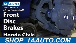 How to Replace Front Brakes 9000 Honda Civic [upl. by Hoffer467]