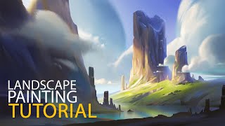 Landscape Digital Painting Tutorial [upl. by Ahsenrac]