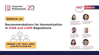 Webinar on “Recommendations for Harmonization in ICDR and LODR Regulations” [upl. by Sands51]