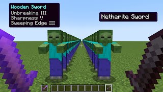 enchanted wooden sword vs netherite sword [upl. by Niamor7]