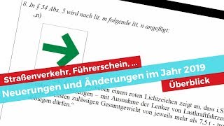 Neuerungen und Änderungen im Jahr 2019 im Straßenverkehr [upl. by Cavil]