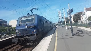 Passage du Les Mureaux ➡️ Conflans Jarny Triage en 27312 et 37054 de Chez Akiem  Il est en avance [upl. by Nileek]