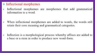 Morphology  Lesson 3  Inflectional and derivational morphemes [upl. by Stannwood]