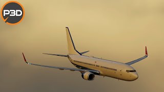 P3Dv5  PMDG 737 NGXu  Sunset landing in Oslo [upl. by Odranoel]