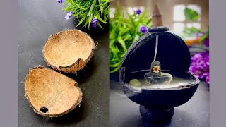 DIY Lord Shiva Dhoop Stand using Coconut Shell  Smoke Fountain  Backflow Incense smokefountain [upl. by Ahsiekin]