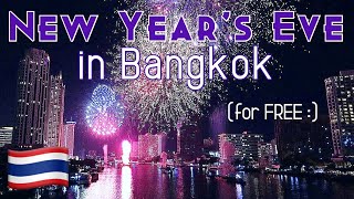 New Years Eve fireworks in Bangkok • Best spot on the river • ICONSIAM • Thailand 🇹🇭 [upl. by Jecoa]