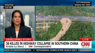 Highway collapse kills dozens in southern China [upl. by Eniledam]