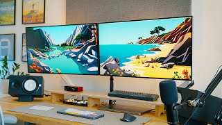 ULTIMATE Desk Setup with Dual Monitors Perfect for Working from Home [upl. by Zurek]