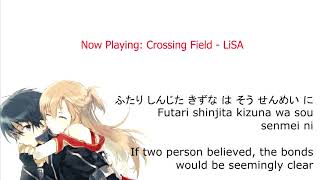 LiSA  Crossing Field Sword Art Online Opening 1 with Romaji Lyrics amp Eng Sub [upl. by Amorete249]