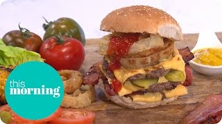 Phil Vickerys TripleDecker Burger  This Morning [upl. by Quinta848]