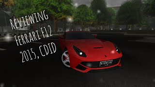 Reviewing Ferrari F12 2015In Car Driving IndonesiaCDIDRobloxSussy Gaming [upl. by Alilak841]