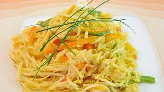 Recept Pečeni Azijski Riževi Rezanci s Piščancem in Zelenjavo [upl. by Ahteres]