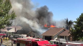 View of Yorba Linda House Fire from the front [upl. by Ahsekam392]