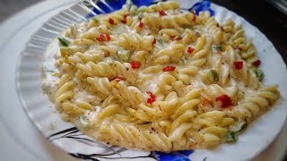 pasta in white sauce with disano pastawhite sauce pasta recipe [upl. by Nojram]