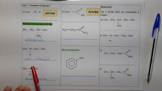 Aula 11  Nomenclatura das aminas amidas e nitrocompostos [upl. by Nekcarb377]