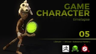 3D Game Character Timelapse  ZBrush 3DCoat and Substance Painter  pt 05 [upl. by Gusba618]