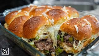 These Philly Cheesesteak Sliders are a Game Day MUST [upl. by Htinnek]