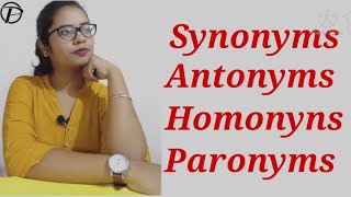 Synonyms  Antonyms  Homonyms  Paronyms  Clear Explanation  Pratishruti [upl. by Yrrab]