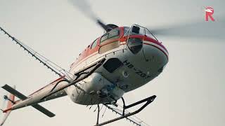 AirGlaciers AS350 Helicopter Spraying Vineyards in Switzerland [upl. by Oidualc988]